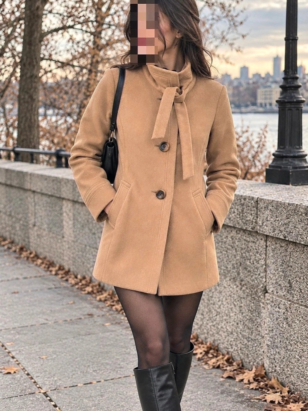 J.CREW Wool Blend Tie-Neck Coat Size 0 Like New